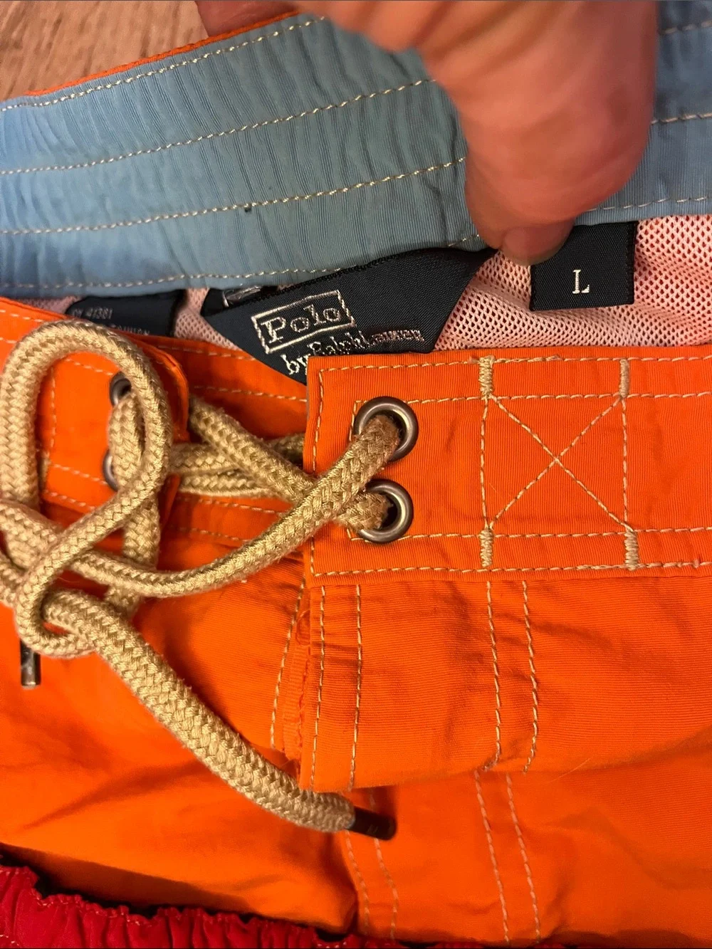 Polo by Ralph Lauren Black & Orange Men’s Swim Board Shorts